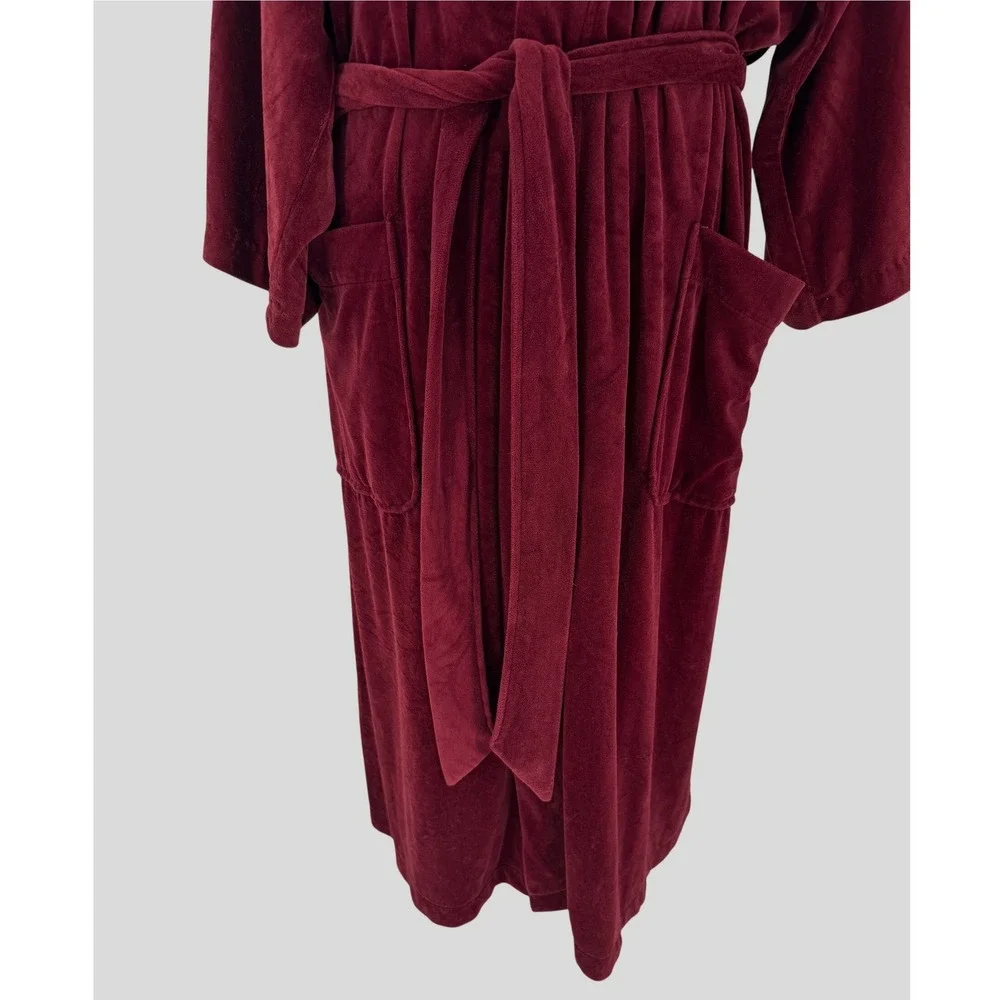 Vintage Y2K Christian Dior Monsieur Robe OS Burgundy Velour Racing Stripe Luxury